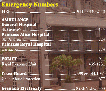 grenada emergency contant numbers